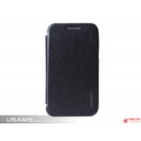 Кожаный чехол книжка Usams для Samsung Galaxy Core Duos I8262 (черный)